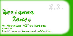 marianna koncs business card